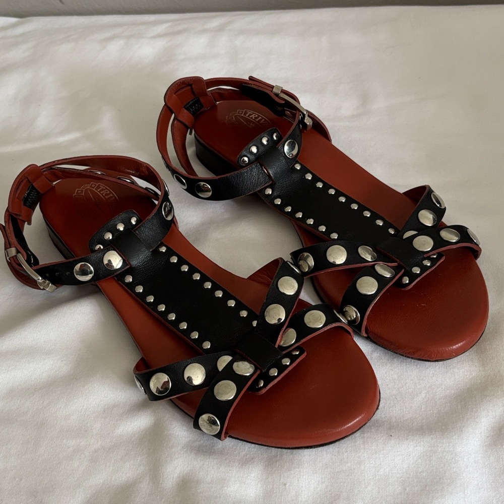 Triver Flight Studded Leather Sandals, EU 37.5 / US 7-7.5